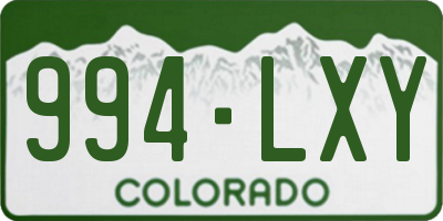 CO license plate 994LXY