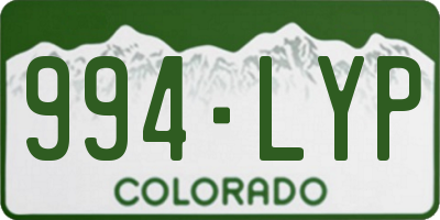 CO license plate 994LYP