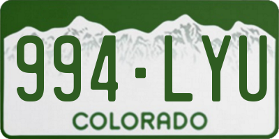 CO license plate 994LYU