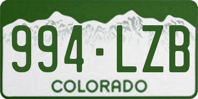 CO license plate 994LZB