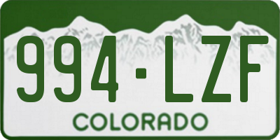 CO license plate 994LZF