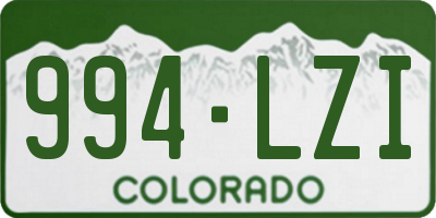 CO license plate 994LZI