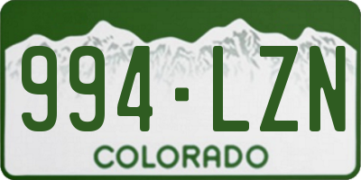 CO license plate 994LZN