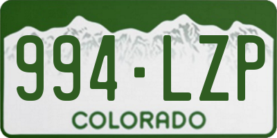 CO license plate 994LZP