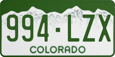 CO license plate 994LZX