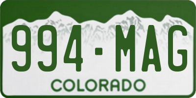 CO license plate 994MAG