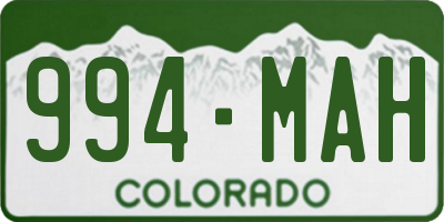 CO license plate 994MAH