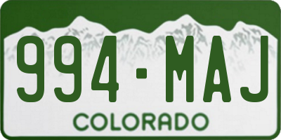 CO license plate 994MAJ
