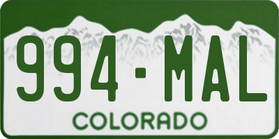CO license plate 994MAL