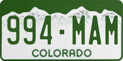 CO license plate 994MAM