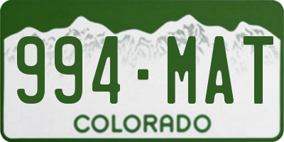 CO license plate 994MAT