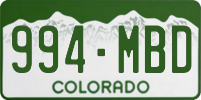 CO license plate 994MBD