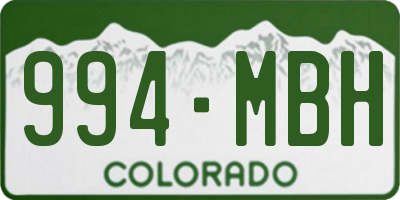 CO license plate 994MBH