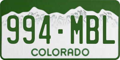 CO license plate 994MBL