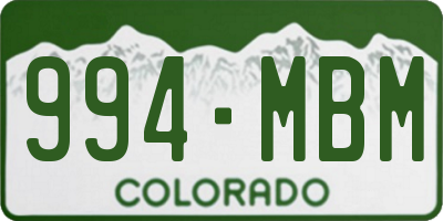 CO license plate 994MBM