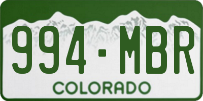 CO license plate 994MBR