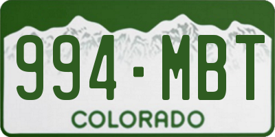 CO license plate 994MBT