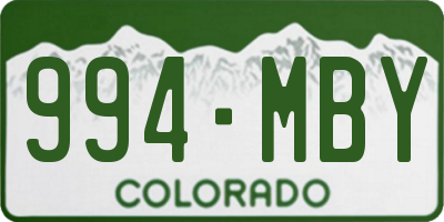 CO license plate 994MBY