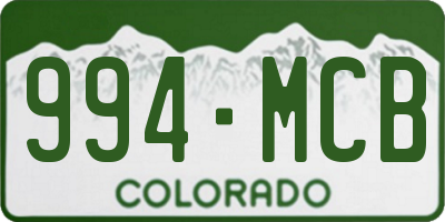 CO license plate 994MCB