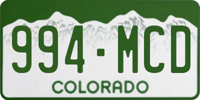 CO license plate 994MCD