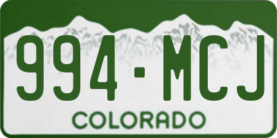 CO license plate 994MCJ