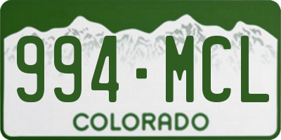 CO license plate 994MCL