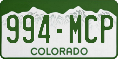 CO license plate 994MCP