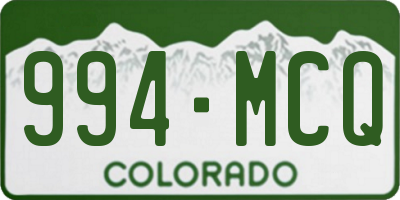 CO license plate 994MCQ