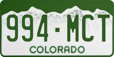 CO license plate 994MCT