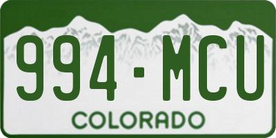 CO license plate 994MCU