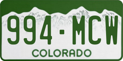 CO license plate 994MCW