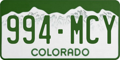 CO license plate 994MCY