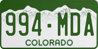 CO license plate 994MDA
