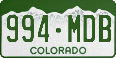 CO license plate 994MDB