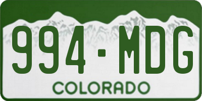 CO license plate 994MDG