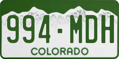 CO license plate 994MDH