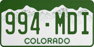 CO license plate 994MDI