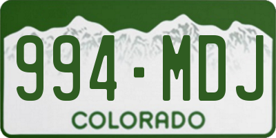 CO license plate 994MDJ
