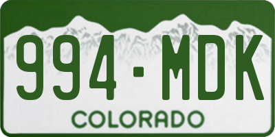 CO license plate 994MDK