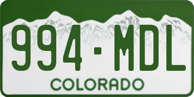 CO license plate 994MDL