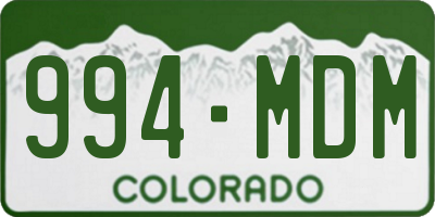 CO license plate 994MDM