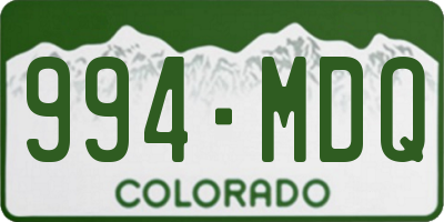 CO license plate 994MDQ