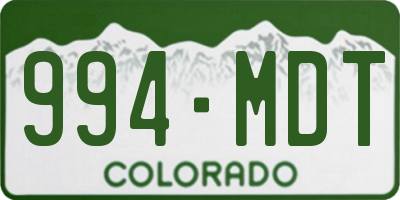 CO license plate 994MDT
