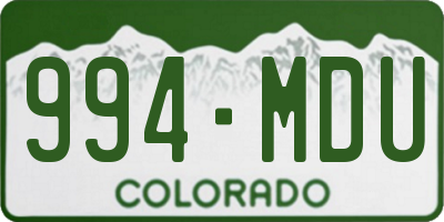 CO license plate 994MDU