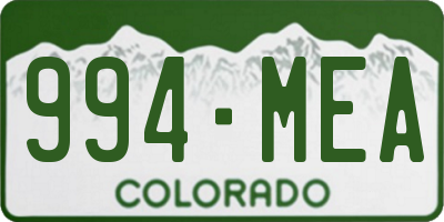 CO license plate 994MEA