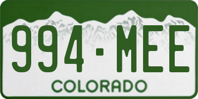 CO license plate 994MEE