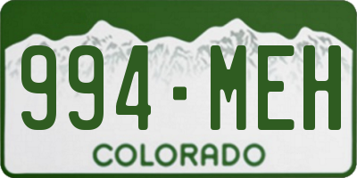 CO license plate 994MEH