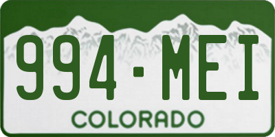 CO license plate 994MEI