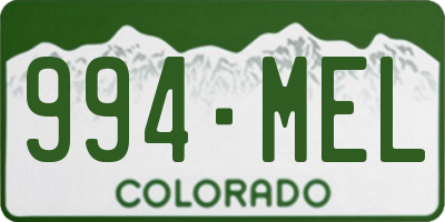 CO license plate 994MEL