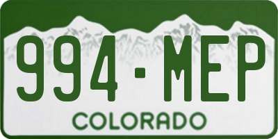 CO license plate 994MEP